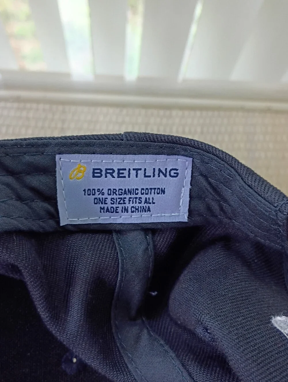 Breitling 1884 Baseball Cap Adjustable Organic Cotton Blue With Gold Logo